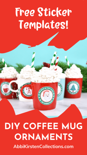 Make a coffee ornament for your tree. This easy tutorial will teach you to make faux whipped cream and coffee sticker labels for your mini coffee mug ornament.