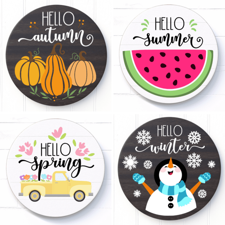 How To Layer and Apply Vinyl To Seasonal Wood Signs: Cricut Crafts