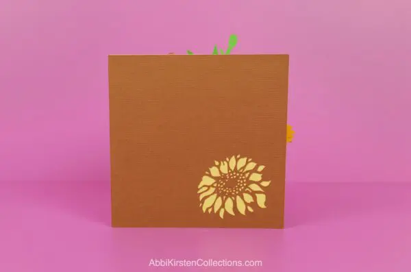 Sunflower pop up card with cardstock