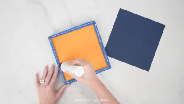 3D paper shadow box frame made with cardstock. 