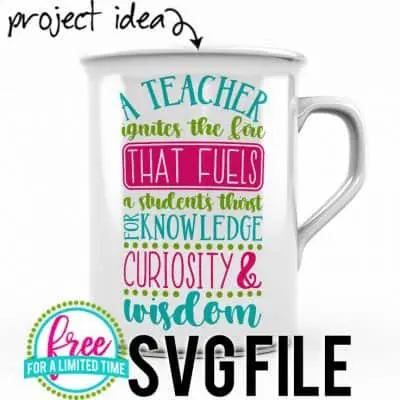 White mug with text A teacher ignites the fire that fuels a student's thirst for knowledge curiosity and wisdom.
