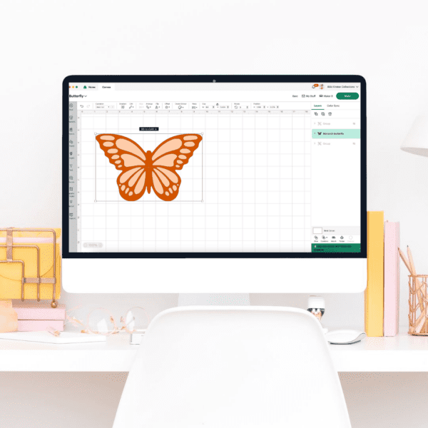 Computer with Cricut Design Space open on the screen.
