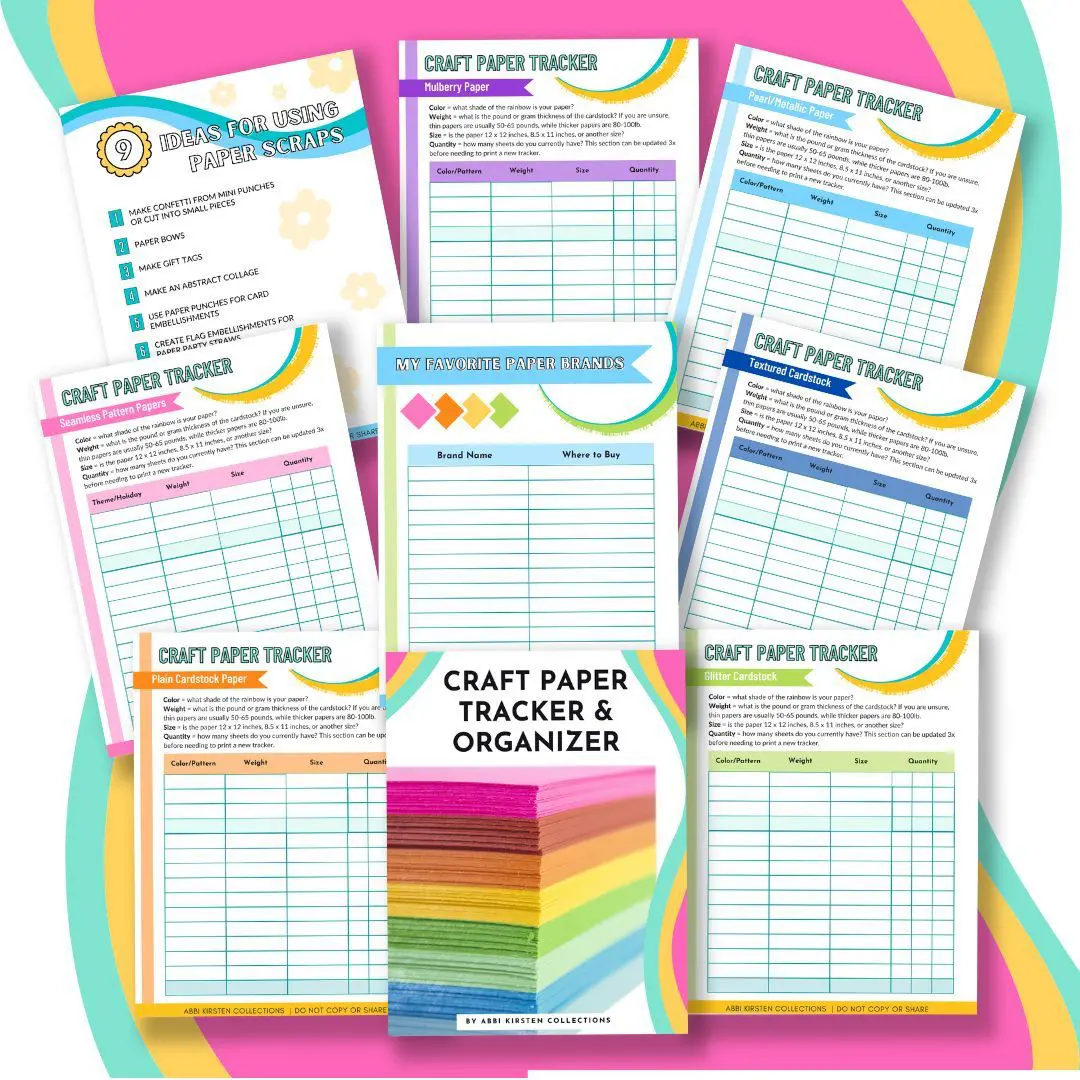 cardstock printable tracker