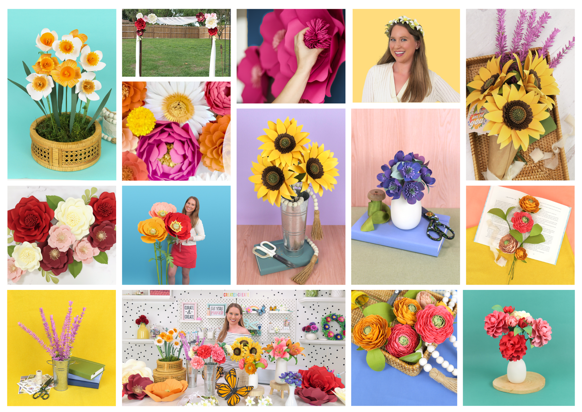 White and Blue Simple Vacation Photo Collage A4 Landscape