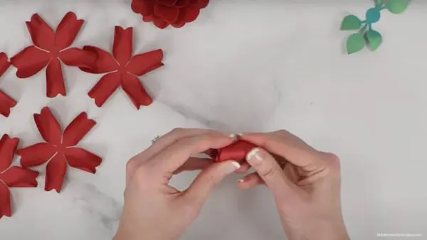 overlapping petals and pinching together