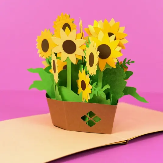sunflower pop-up card