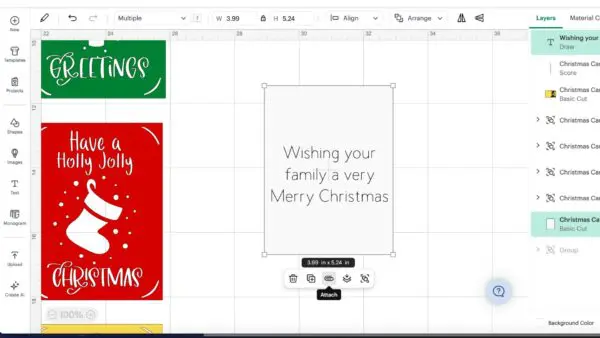 rectangle for card and text in Design Space