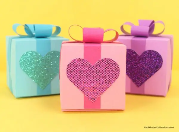 DIY heart pop-up gift box made with Cricut