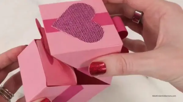 opening lid to handmade treat box