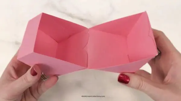 Paper gift box, glued and assembled