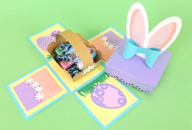 completed bunny explosion treat box craft