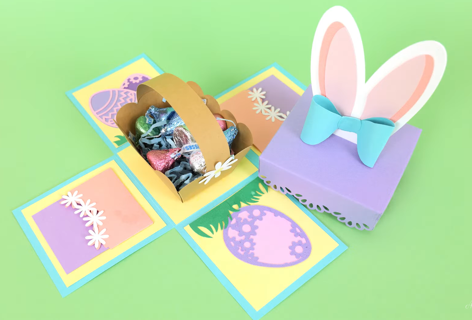 completed bunny explosion treat box craft