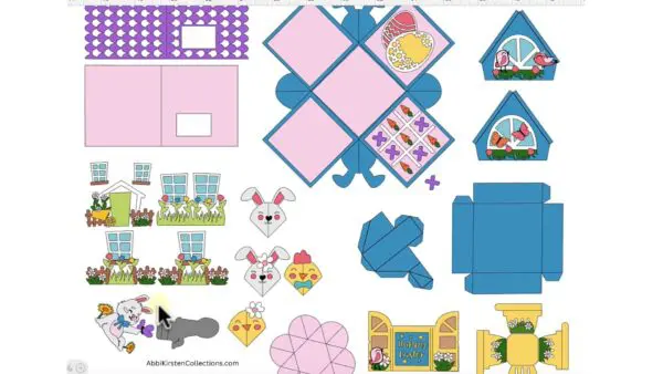 Spring House Explosion Box templates in Design Space