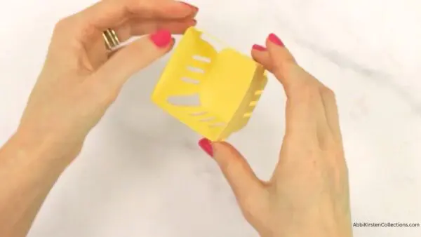 assembling the yellow basket