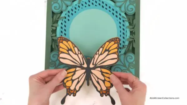adding butterfly top layer to shadow box