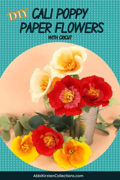 California poppy paper flowers bouquet
