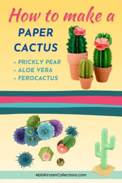 paper cactus  in 3 styles