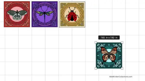 Butterfly and bug templates in Design Space