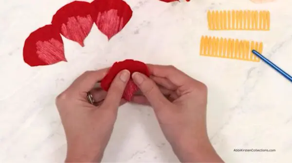 crimping the flower petals