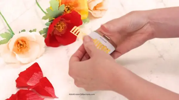 curling flower centers with scraper
