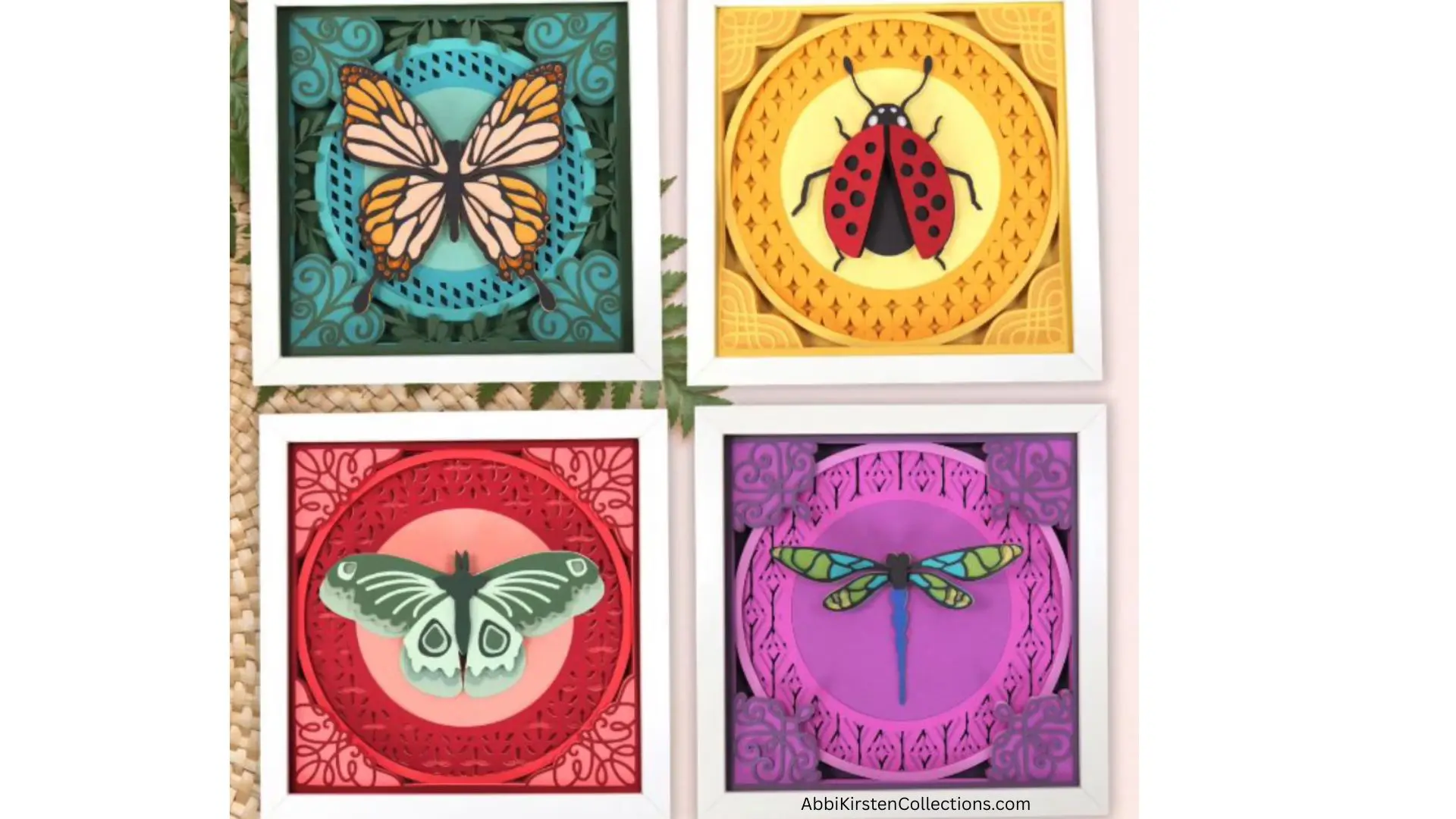 Butterfly and bugs designs for shadow boxes