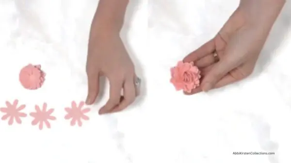 making the flower for the cactus