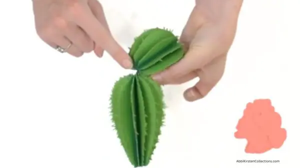 gluing top cactus section to bottom