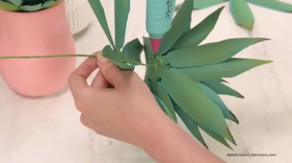 gluing paper agave layers together