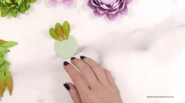 gluing green petals