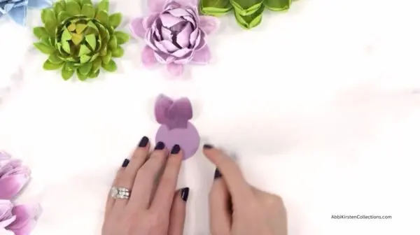 overlapping petals to cardstock
