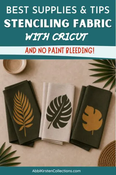 Stenciled leaves on napkins