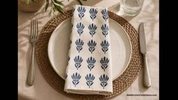 finished stenciled design on fabric