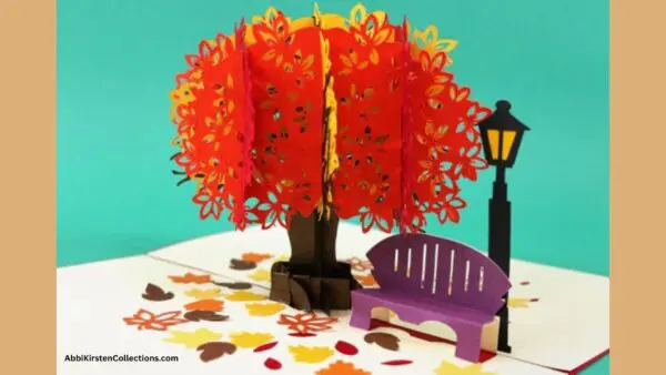 fall tree popup card