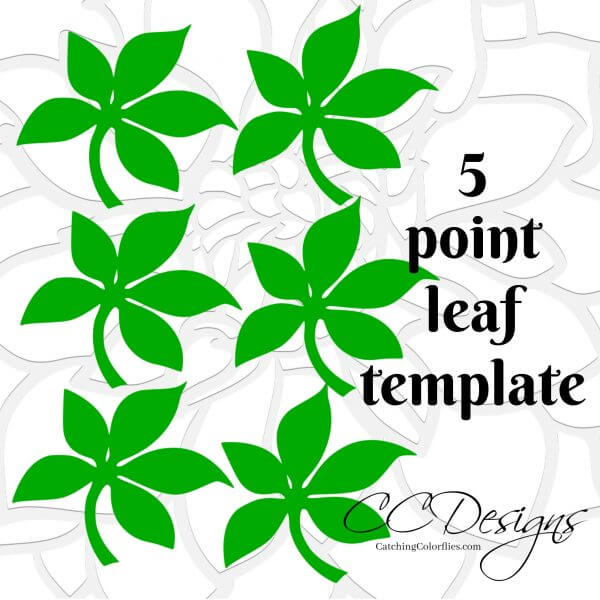 Green 5-point leaf template. 