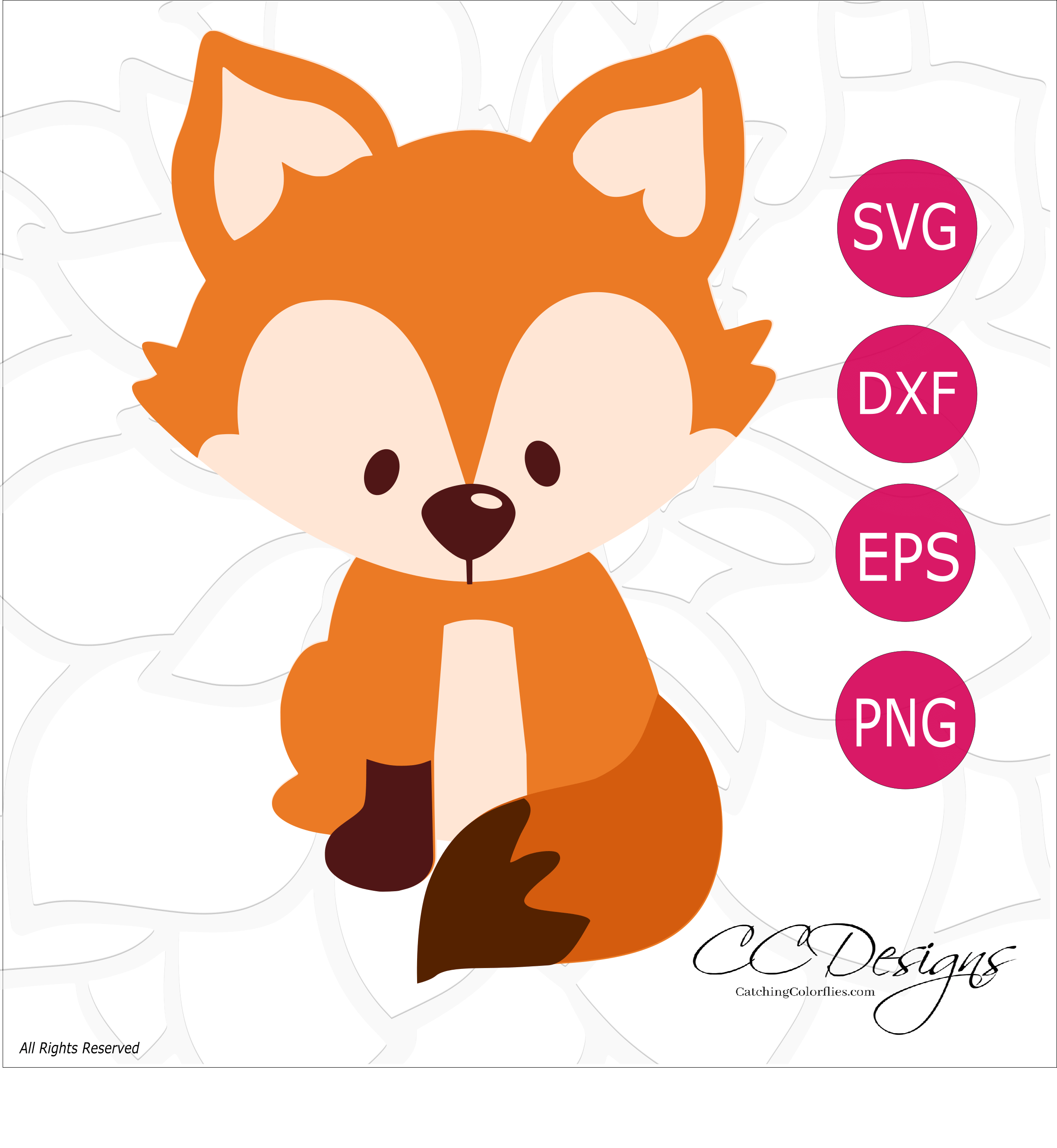 Free Fox SVG Cut File: Cute Woodland Animals. Free SVG cut files for Cricut and Silhouette