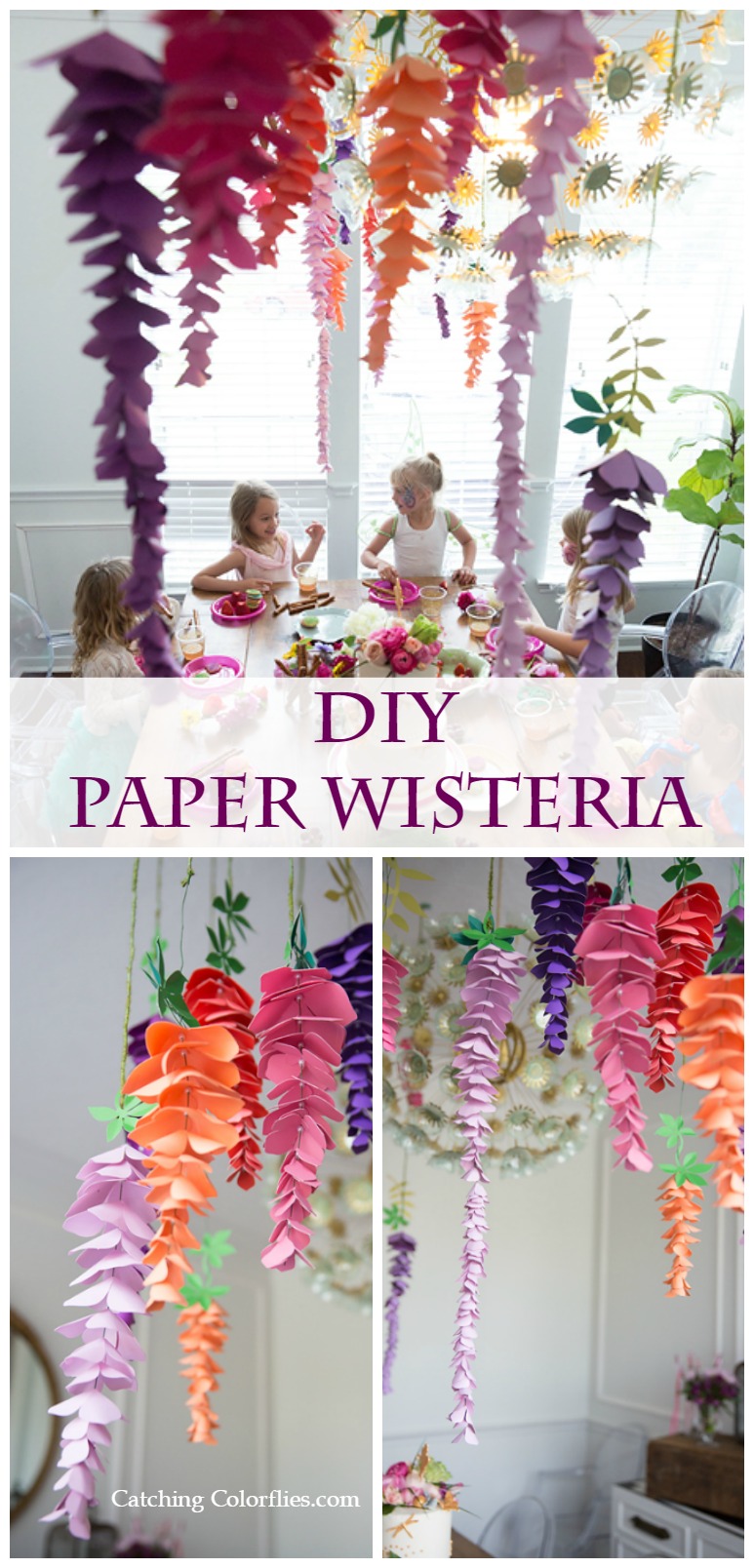 Paper Wisteria Tutorial DIY Hanging Paper Wisteria Flowers