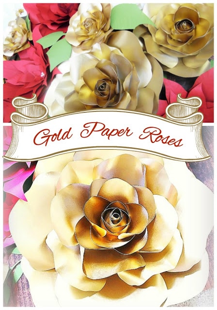 Golden Christmas inspirations. DIY gold roses. Holiday decor ideas #DIY