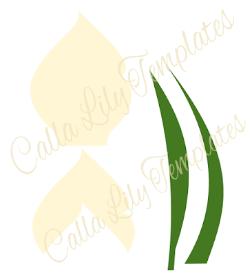 Calla lily templates are written as water marks over the actual paper flower template available from abbikirstencollections.com. 