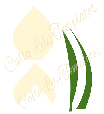 Calla lily templates are written as water marks over the actual paper flower template available from abbikirstencollections.com. 