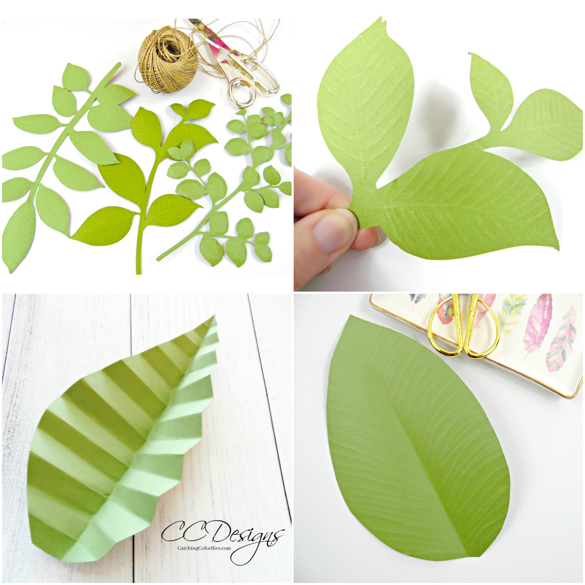 Paper vines and leaves. Paper leaf craft. 