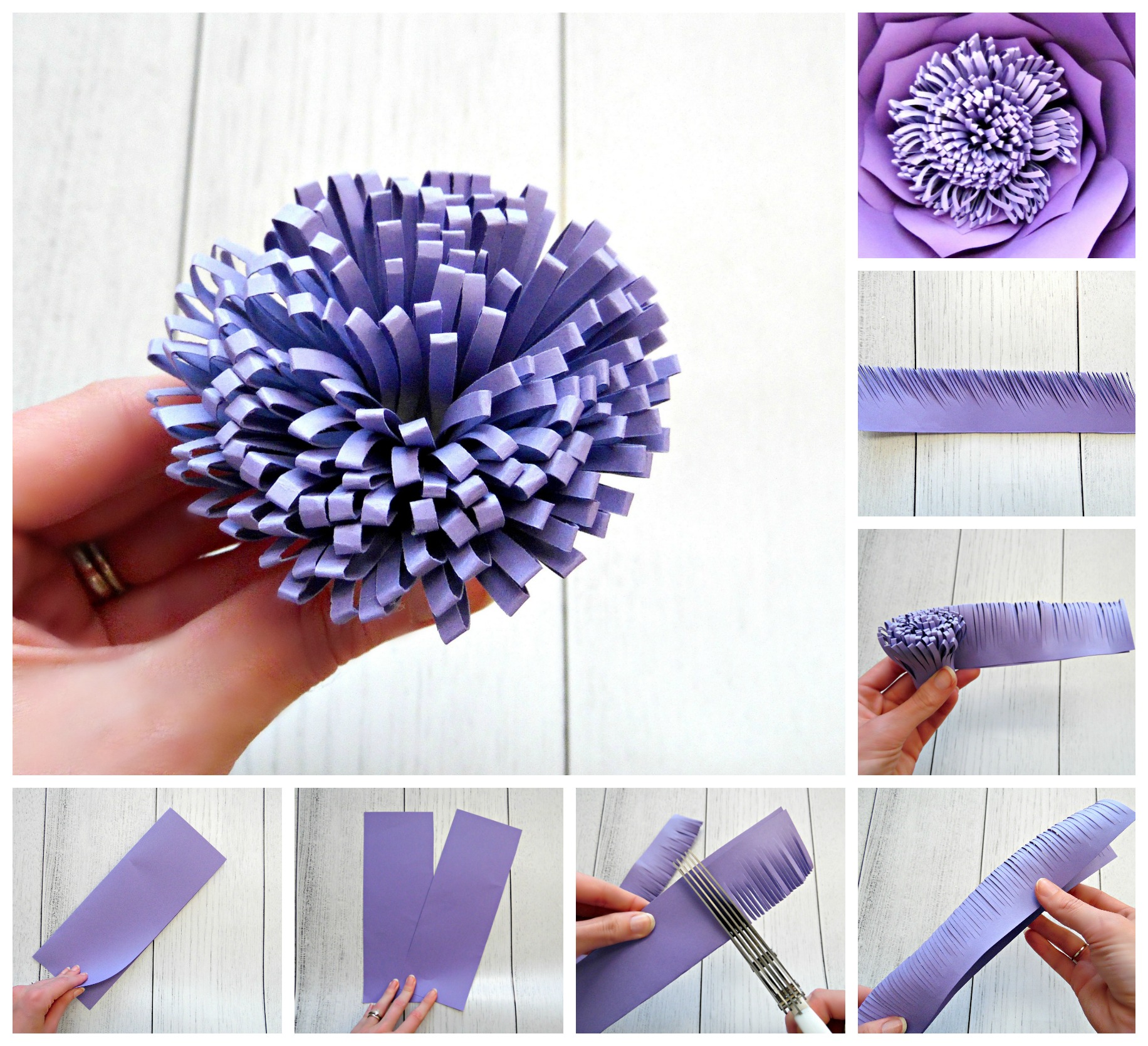 How to make a pompom center for large paper flowers