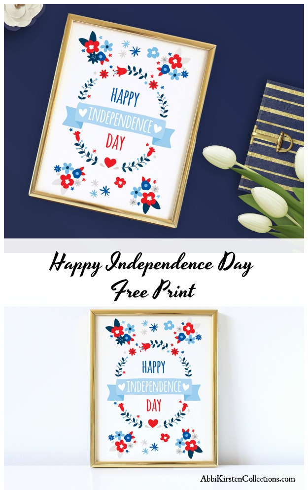 Free July 4th Wall Printable - Happy Independence Day - Abbi Kirsten