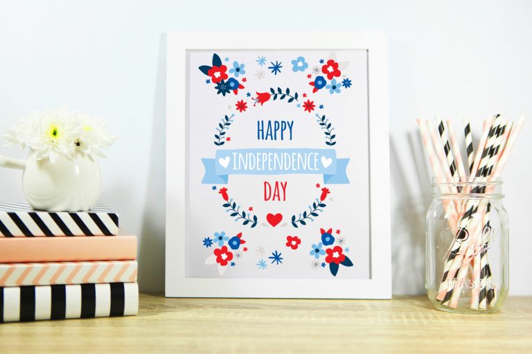 Free July 4th Printable – Happy Independence Day Wall Print