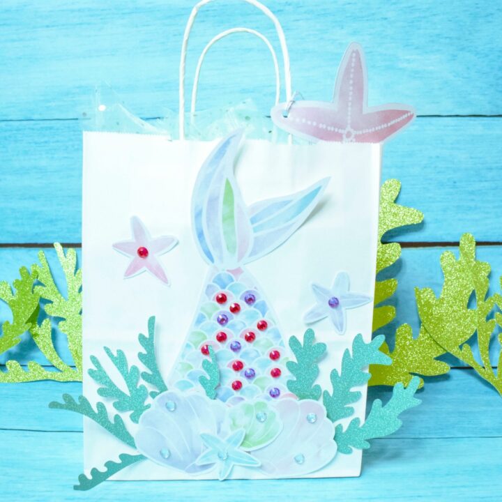 DIY mermaid gift bags for a mermaid themed party.