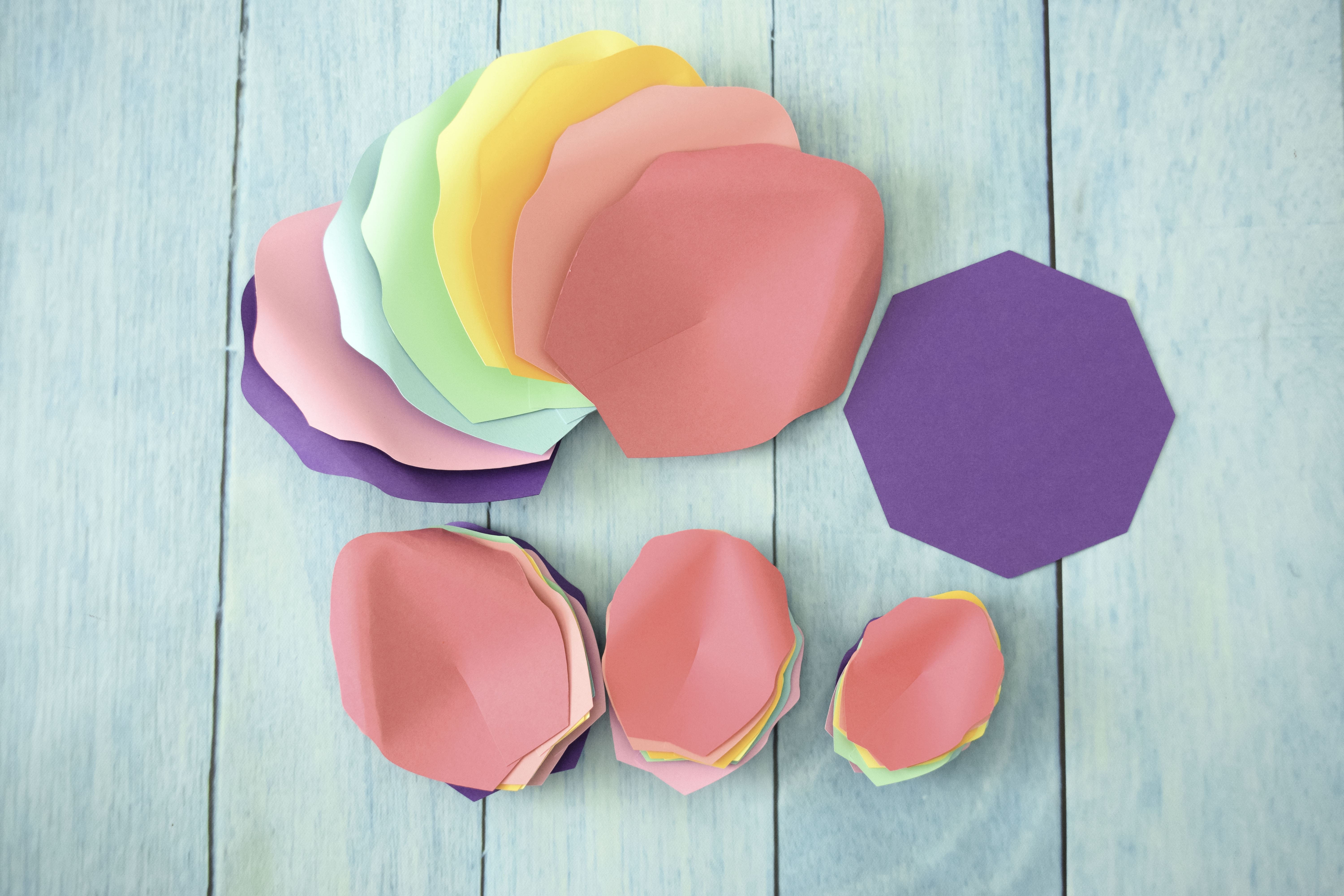 Download DIY Iris Unicorn Rainbow Flowers- Large Rainbow Paper Flowers