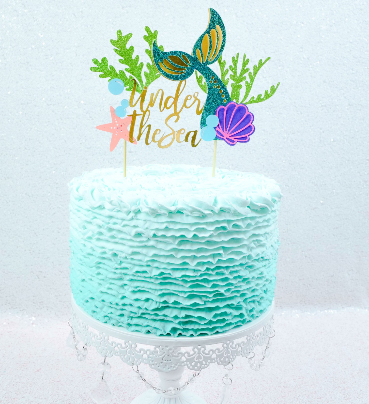 Printable Mermaid Tail Cake Topper Tutorial