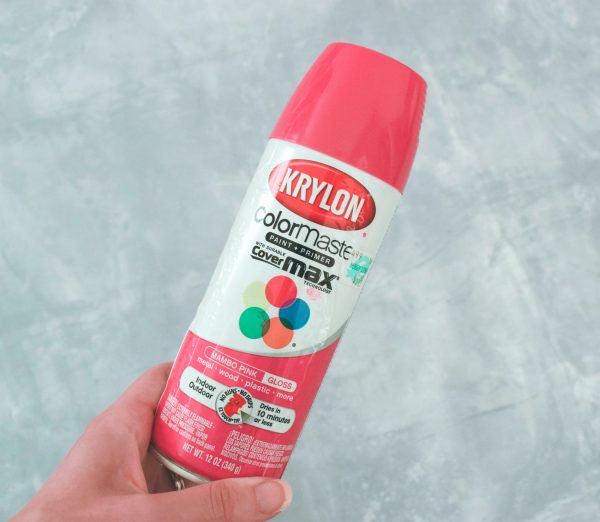 A can of pink Krylon spray paint. For all giant paper roses, you can use paint to create ombre effects and petal depth. 