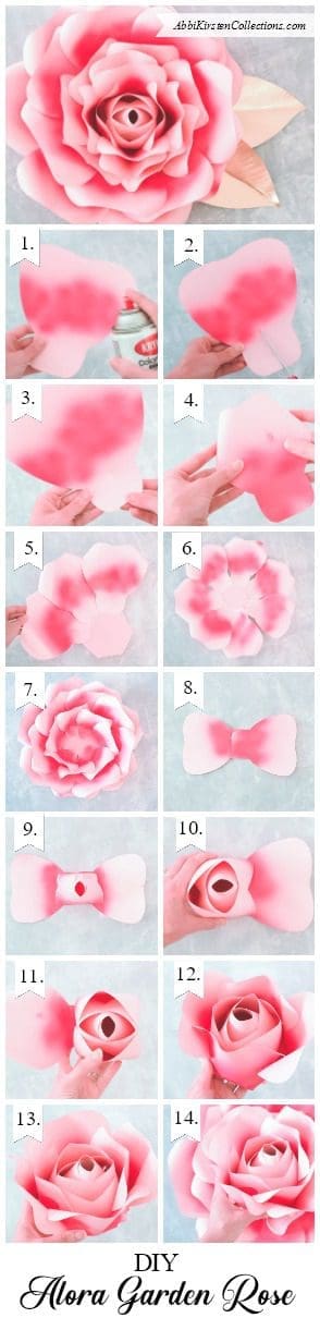 DIY Paper Flower Alora Garden Rose, Printable Rose Templates