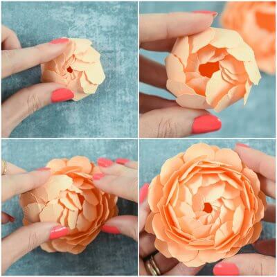 Peony Paper Flower Template: Step by Step Easy Paper Flower Tutorial
