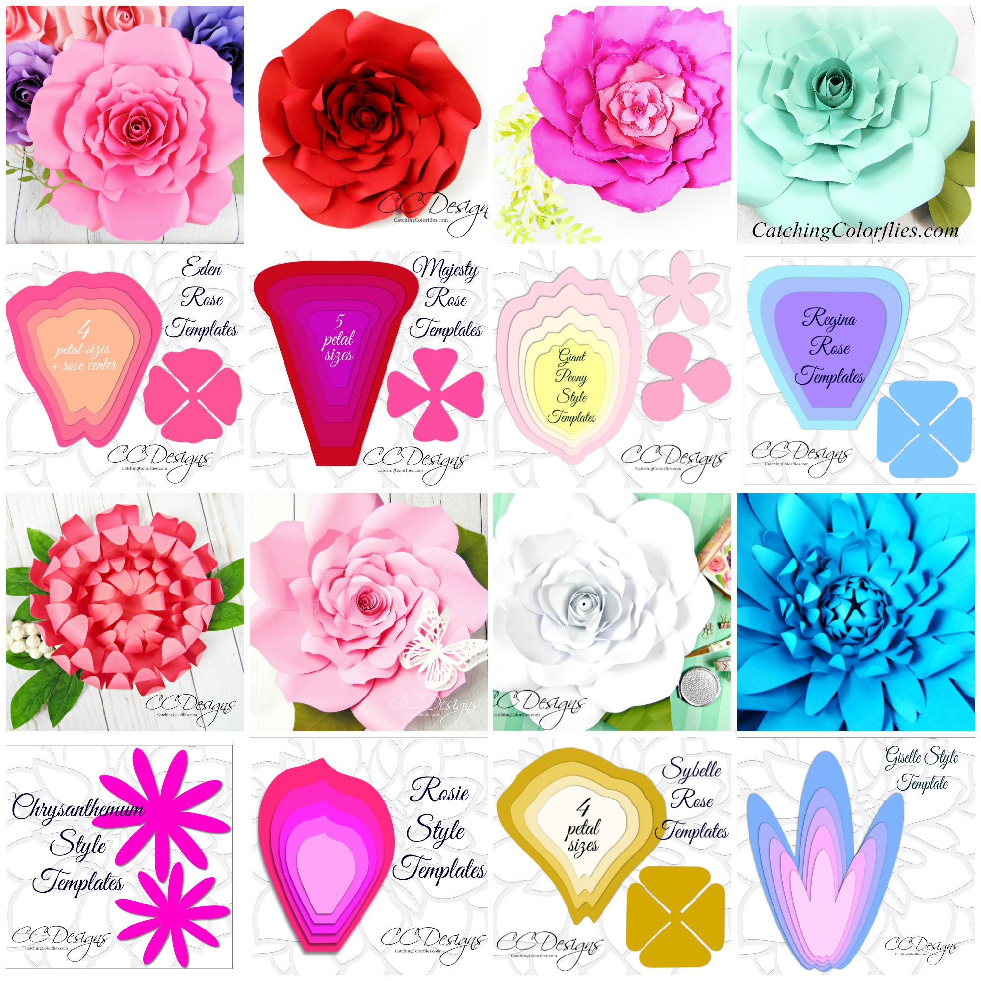 10+ tutorials to make paper rose, FREE templates, step by step